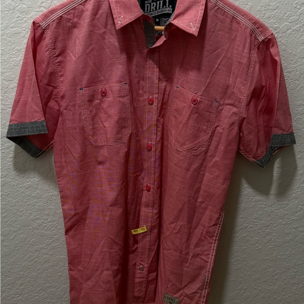 Men's Stylish Red Button-Down Shirt by Dril